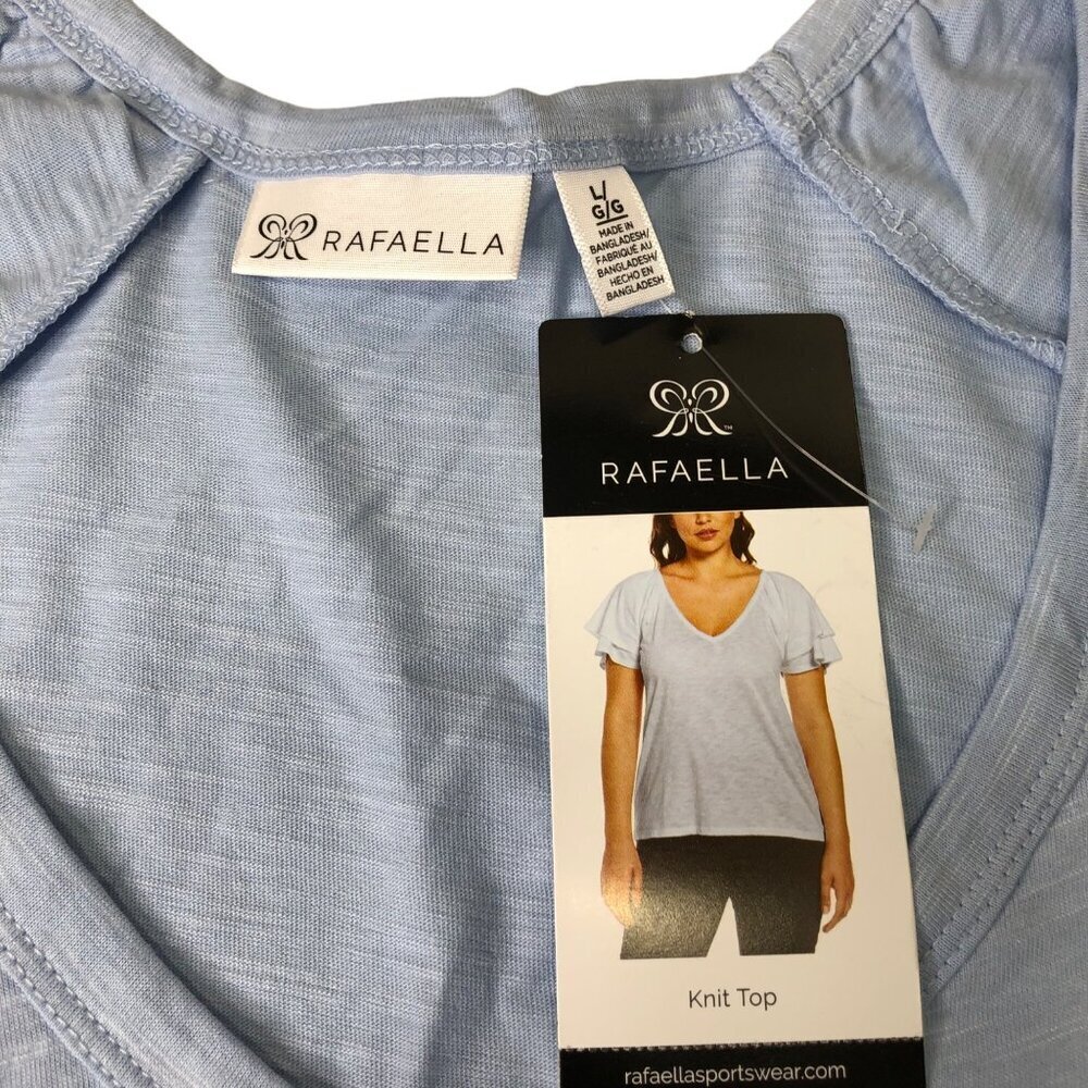 RAFAELLA LADIES V-NECK KNIT TOP LG‎ NEW WITH TAG